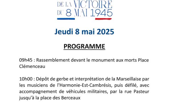 ANNIVERSAIRE DE LA VICTOIRE DU 8 MAI 1945