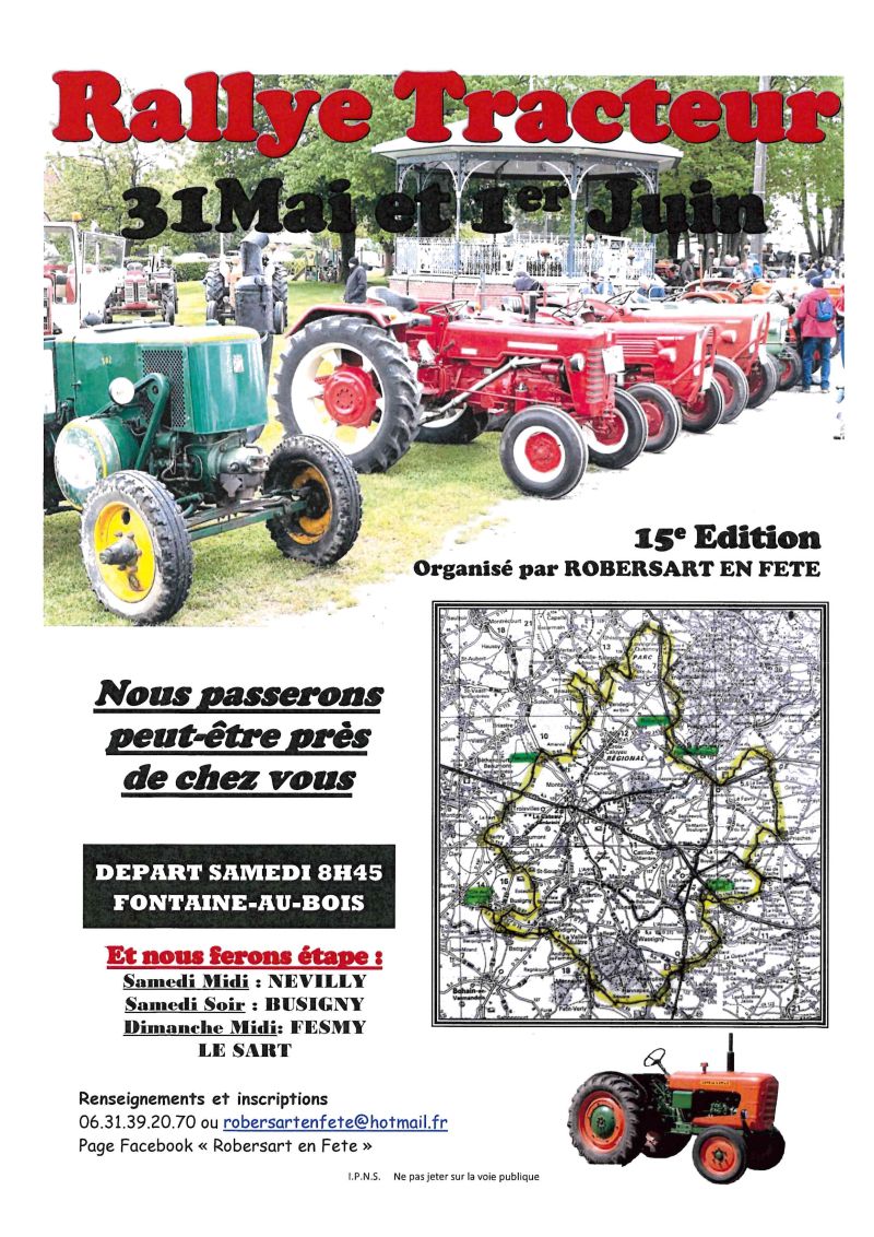 RALLYE TRACTEUR ORGANISÉ PAR ROBERSART EN FÊTE