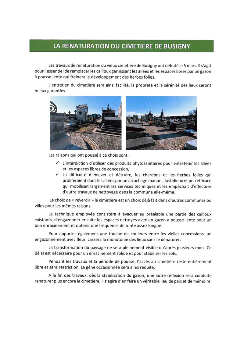 RENATURATION DU CIMETIERE DE BUSIGNY