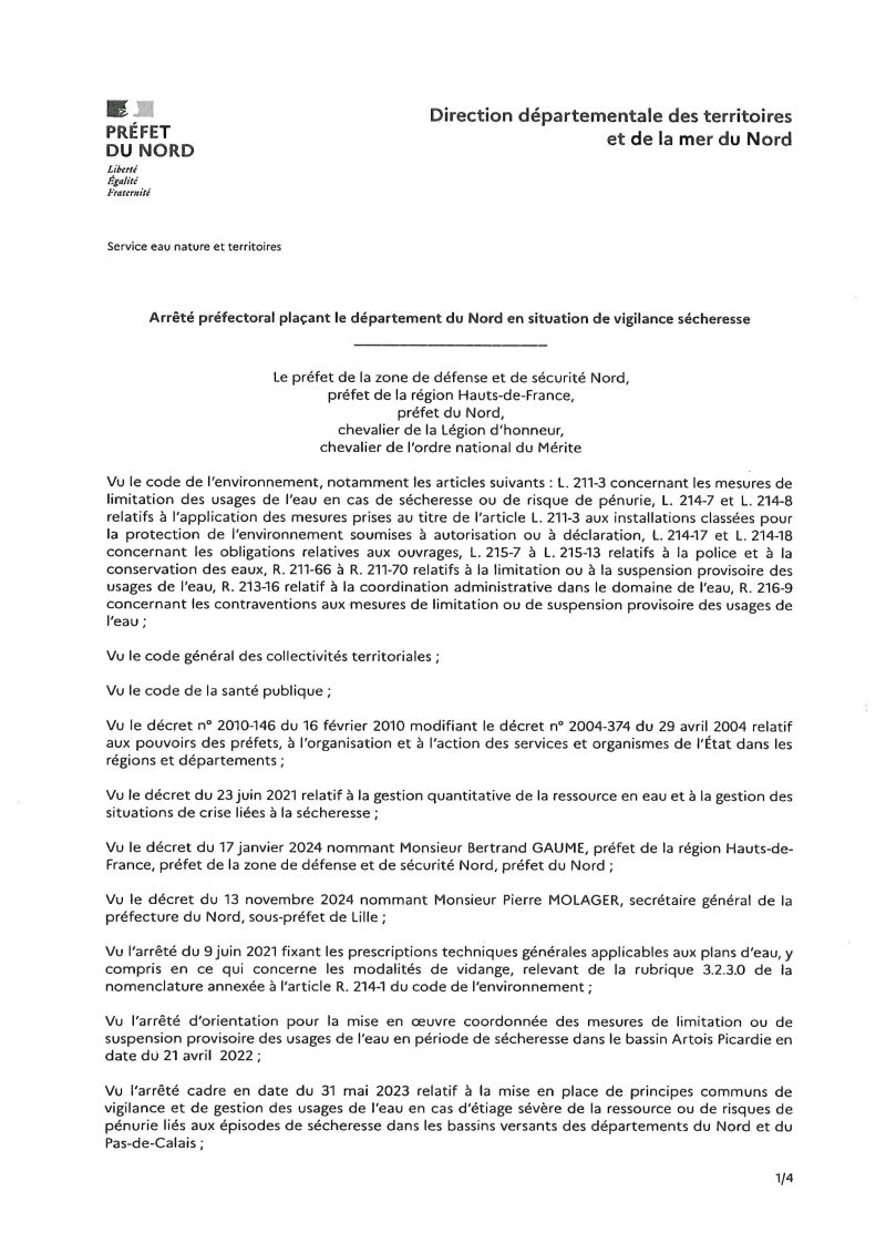 VIGILANCE SECHERESSE